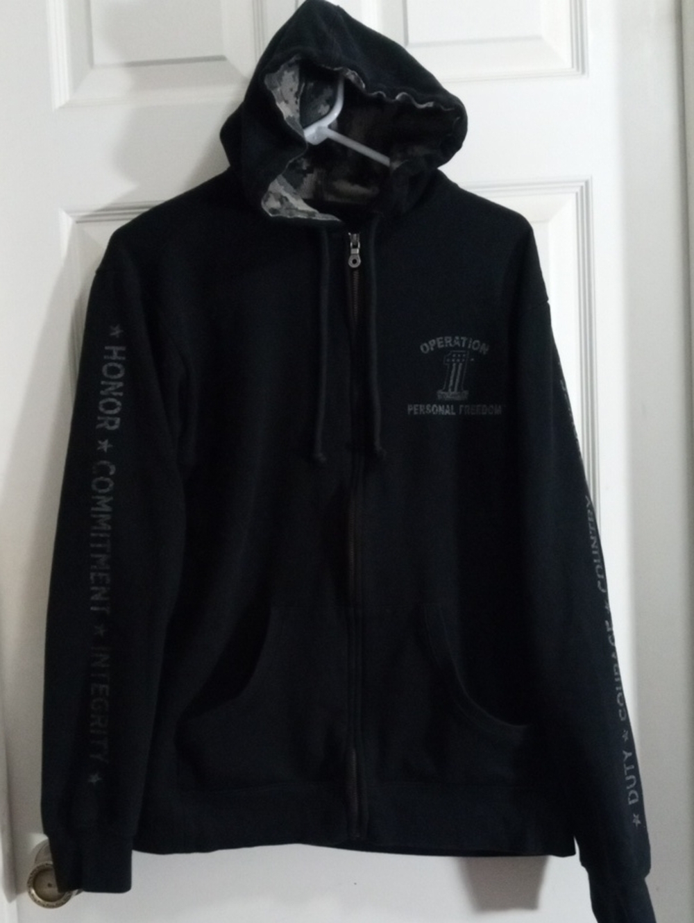 Harley-Davidson Wounded Warrior Project Black Full Zip Hoody Men’s Large